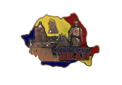 Magnet metalic harta Castelul Bran Magnet metalic harta Castelul Bran